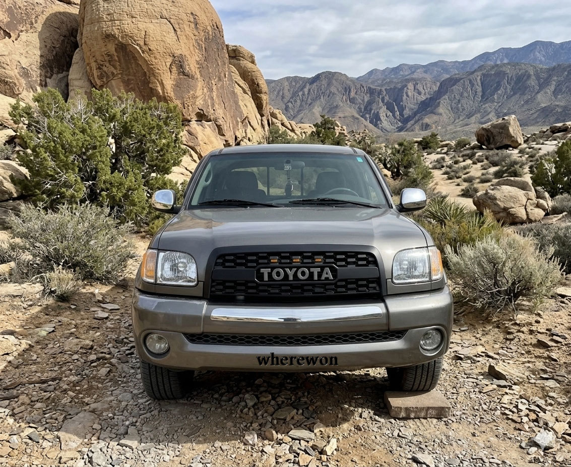 For 2003-2006 Toyota Tundra Front Grille Grill Mesh with LED Light Matte Black 