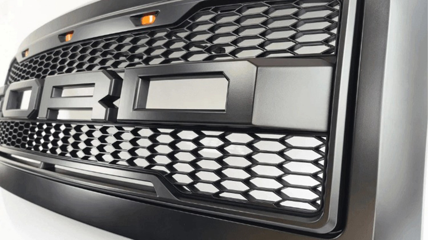 Front Grille For 2008-2010 Ford F250 F350 Super Duty Raptor Style Grill W/ Letters Matte Black
