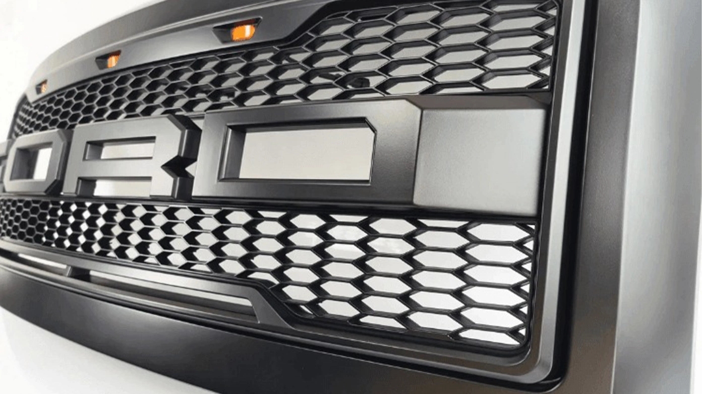 Front Grille For 2008-2010 Ford F250 F350 Super Duty Raptor Style Grill W/ Letters Matte Black