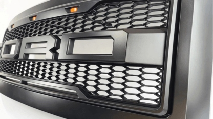 Front Grille For 2008-2010 Ford F250 F350 Super Duty Raptor Style Grill W/ Letters Matte Black
