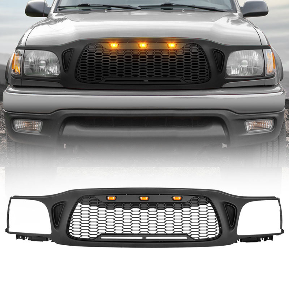 [Copy]Front Grille For Tacoma 2001-2004 Grill Bumper Mesh w/LED Lights Matte Black