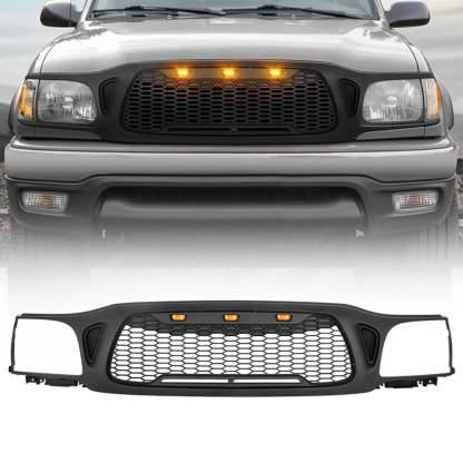[Copy]Front Grille For Tacoma 2001-2004 Grill Bumper Mesh w/LED Lights Matte Black