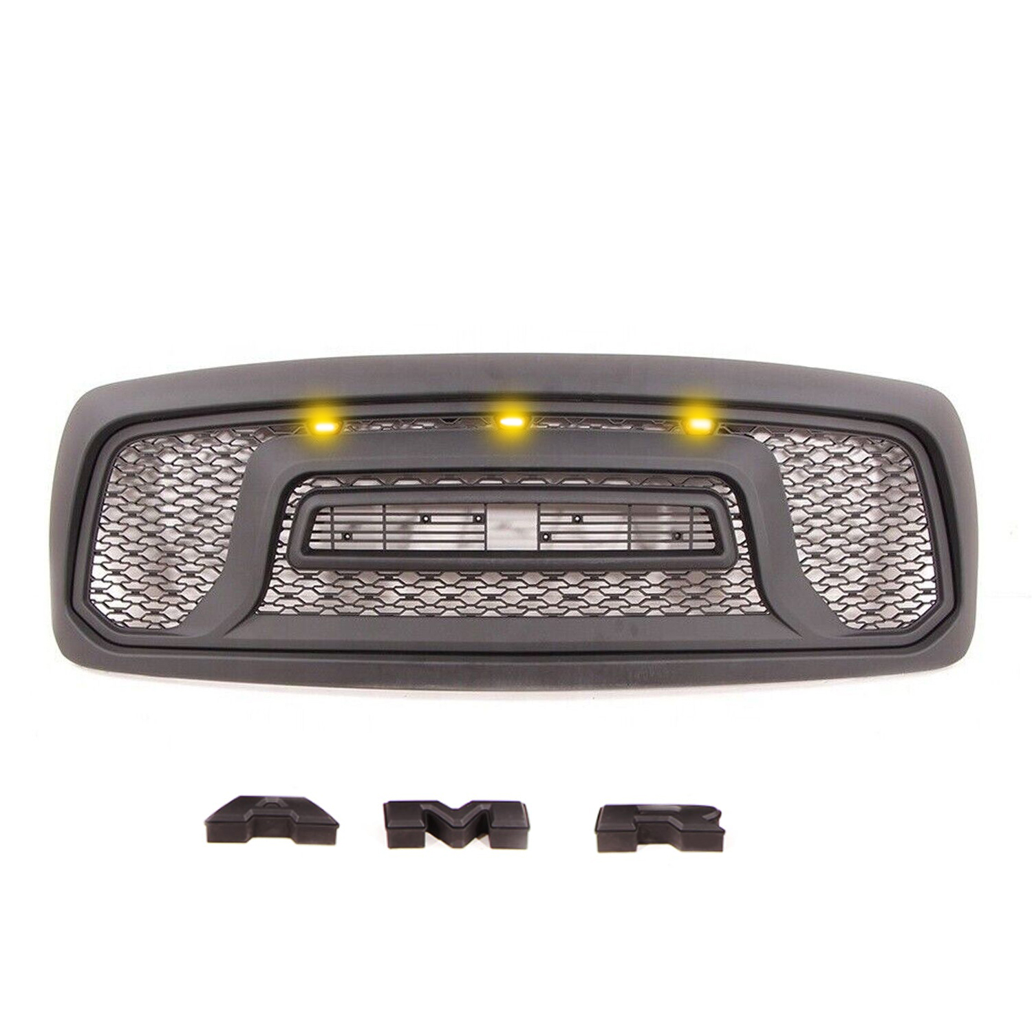 For 2002-2005 Dodge RAM 1500 Rebel Style Front Grille Black w/ Letters