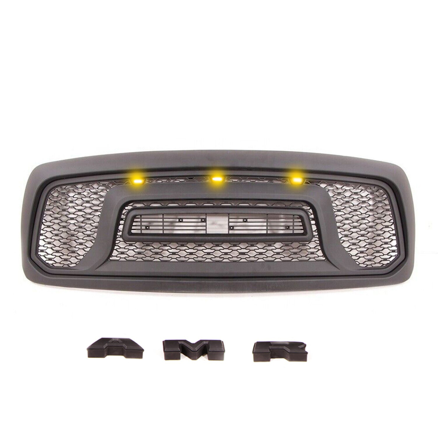 For 2002-2005 Dodge RAM 1500 Rebel Style Front Grille Black w/ Letters