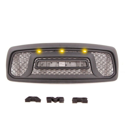 For 2002-2005 Dodge RAM 1500 Rebel Style Front Grille Black w/ Letters