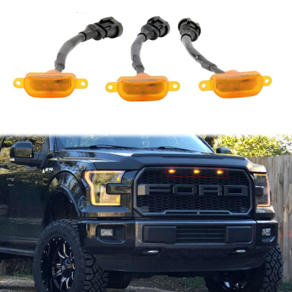 Amber Grill Lights for F150 Raptor Grill LED Lamps Ram 1500 2013-2018 Front Grille Car Accessories
