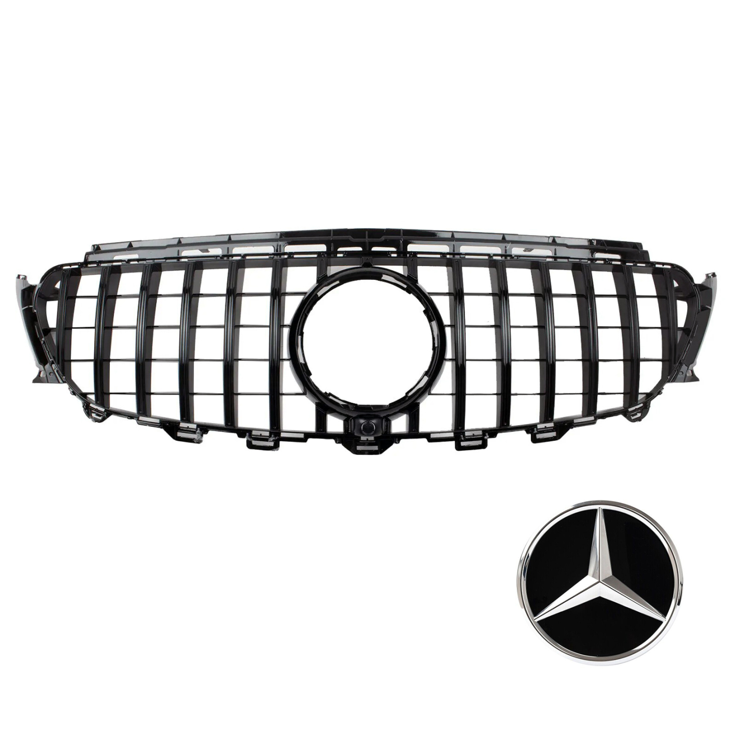 GT Style Grille Gloss Black For 2016-2020 Mercedes W213 E CLASS E200 E300 E350 E43 AMG