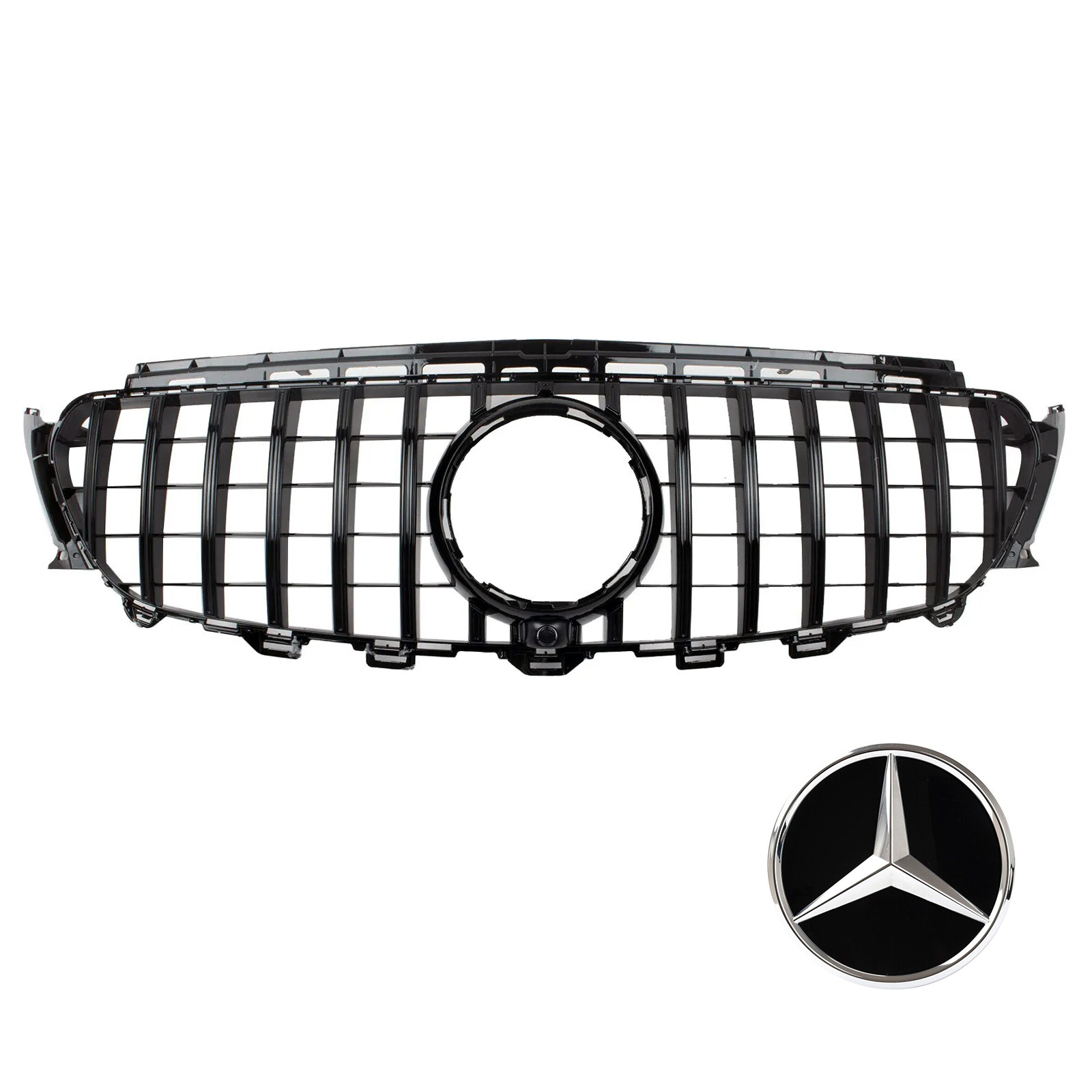 GT Style Grille Gloss Black For 2016-2020 Mercedes W213 E CLASS E200 E300 E350 E43 AMG