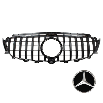 GT Style Grille Gloss Black For 2016-2020 Mercedes W213 E CLASS E200 E300 E350 E43 AMG