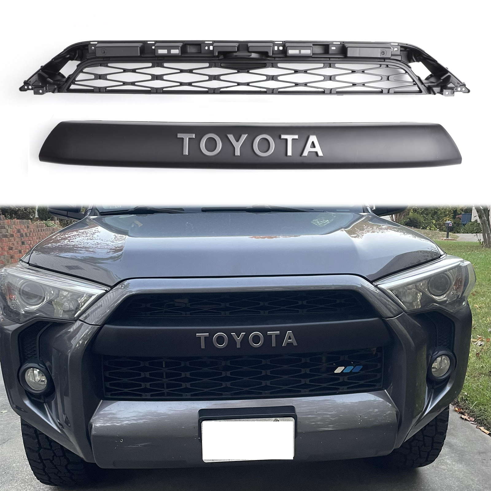For 2014-2019 Toyota 4Runner Trd Pro Style Grill Front Grille W/ Letter Matte Black