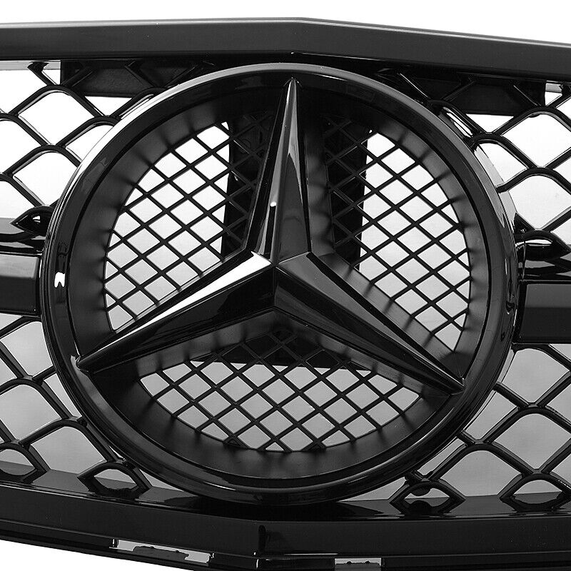 Gloss Black Grill Front Grille w/Emblem For Mercedes Benz W204 C250 C350 2008-2013