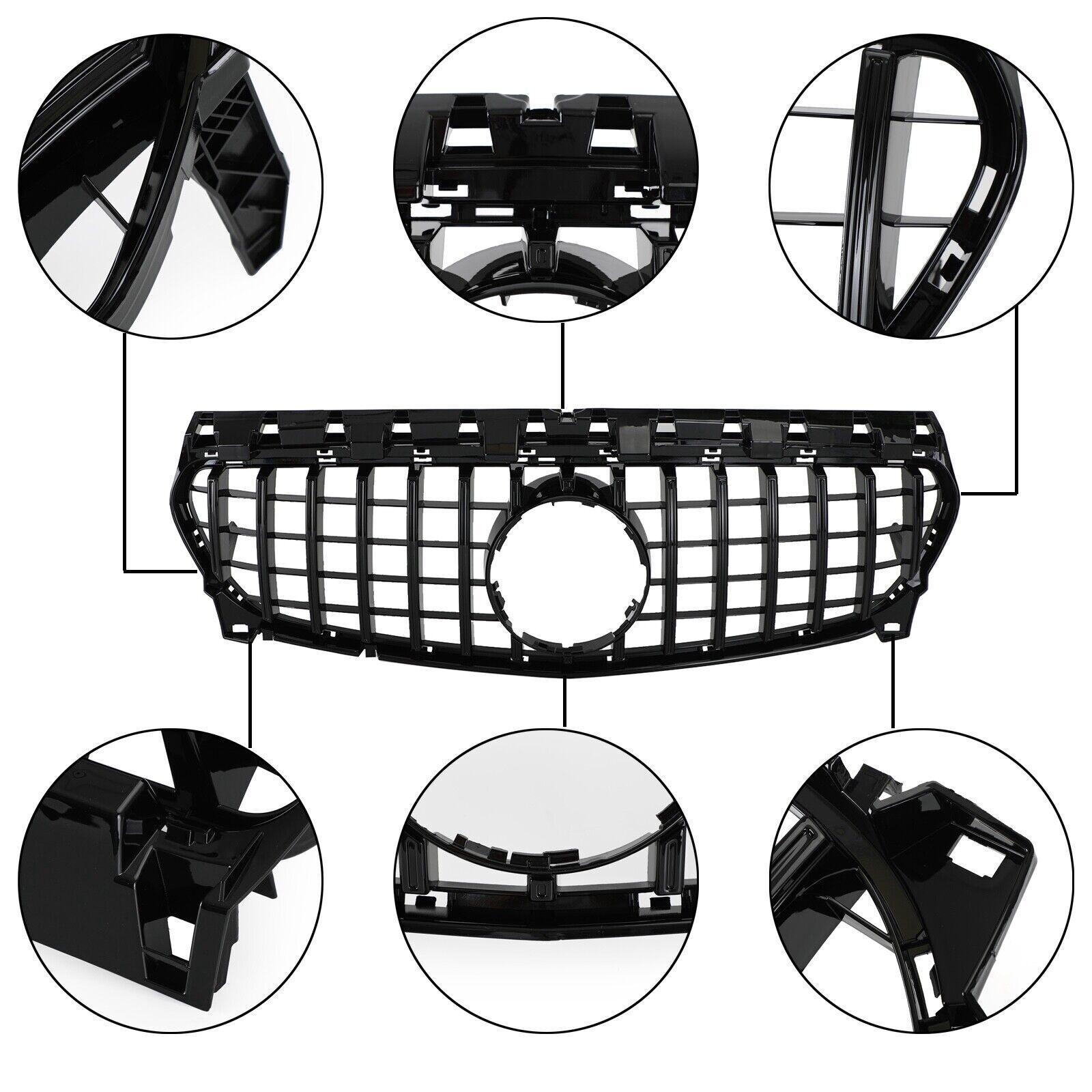 GT R Front Grill W/Emblem For Mercedes Benz W117 CLA Class CLA250 2013-2019