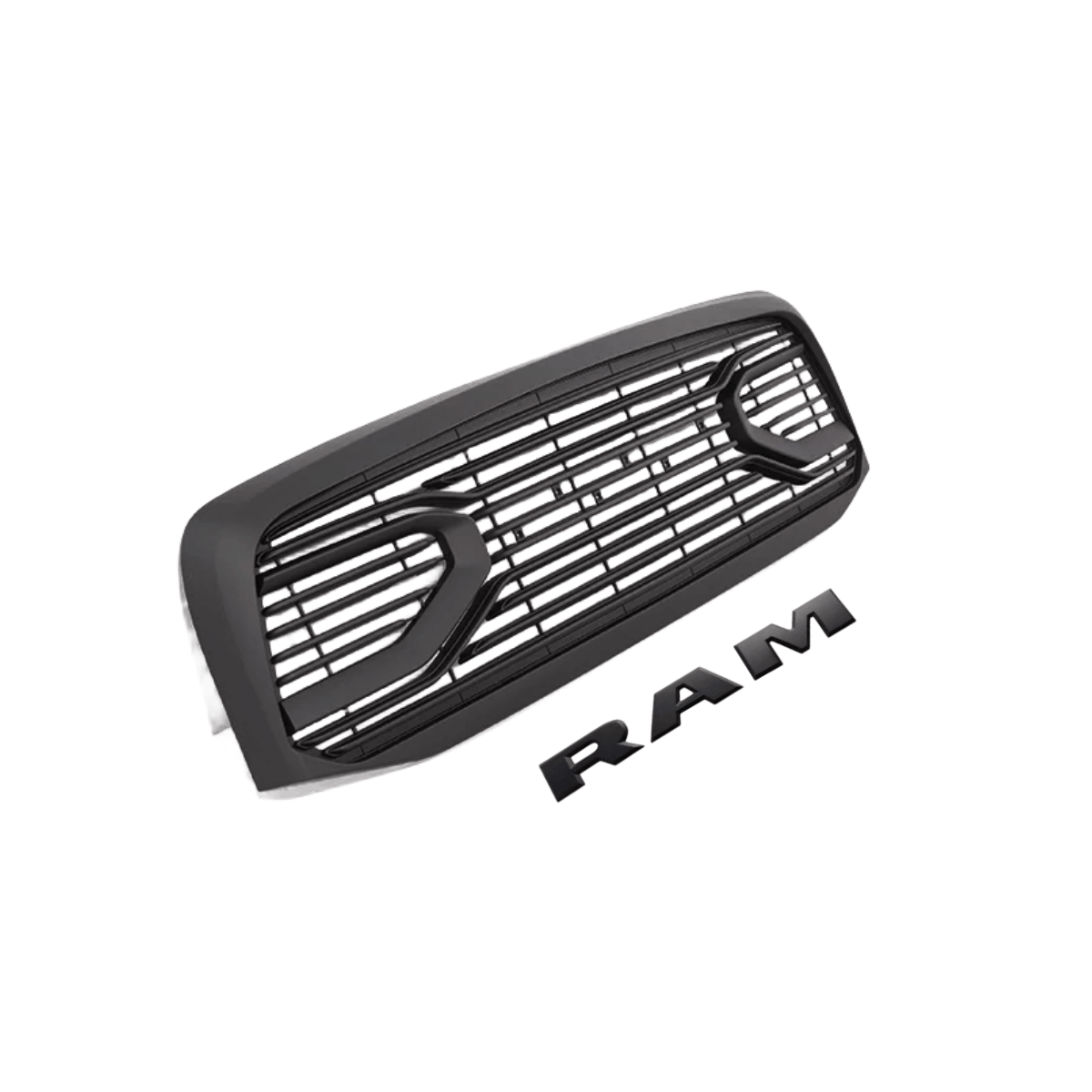 For 2006-2008 Dodge RAM 1500 2500 3500 Grill Big Horn Front Grille w/ Letters & LED Light Matte Black