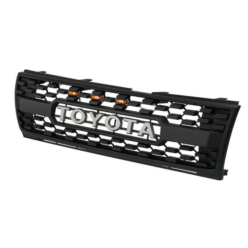 Front Grille For Tacoma 1997-2000 Grill Bumper Mesh w/LED lights w/Letter Matte Black