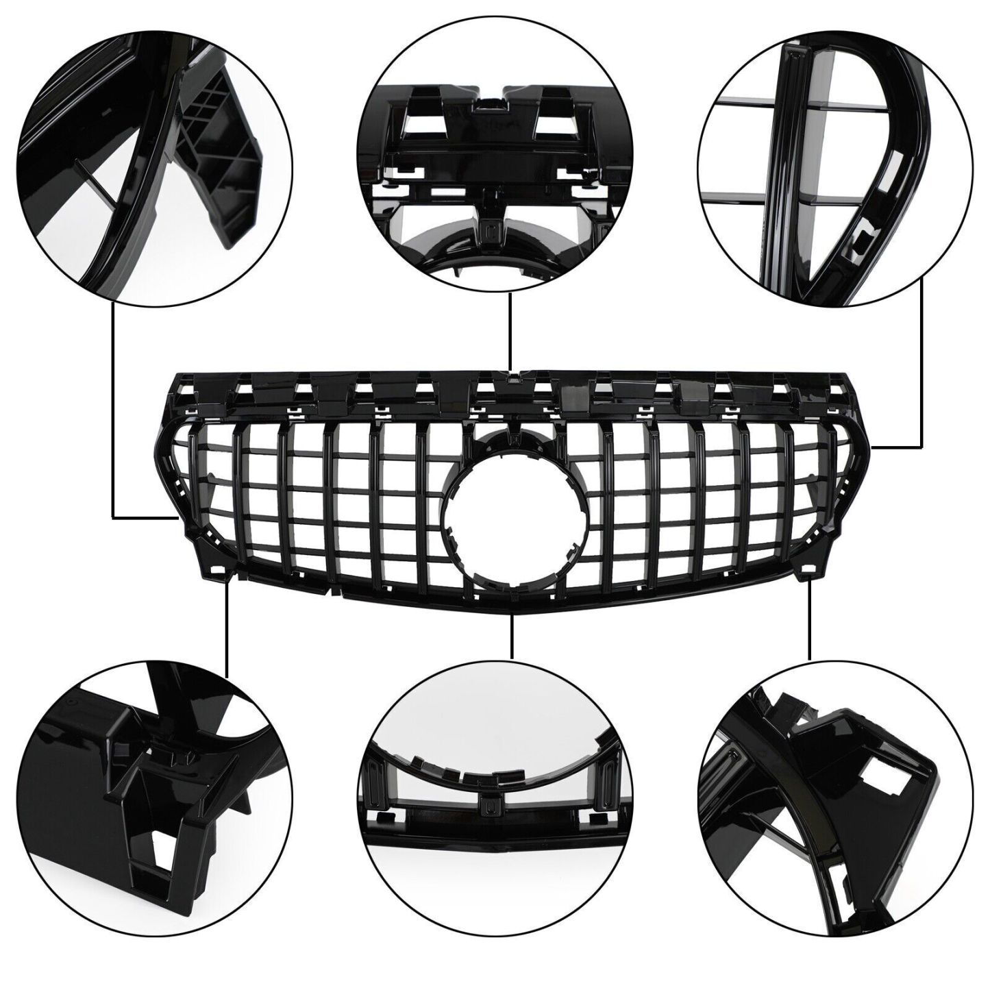 GT R Front Grill W/Emblem For Mercedes Benz W117 CLA Class CLA250 2013-2019