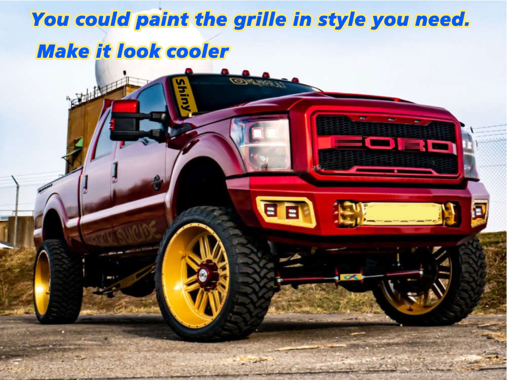 For 2011-2016 Ford F250 F350 F450 F550 Super Duty Grill Raptor Style Front Grille Matte Black