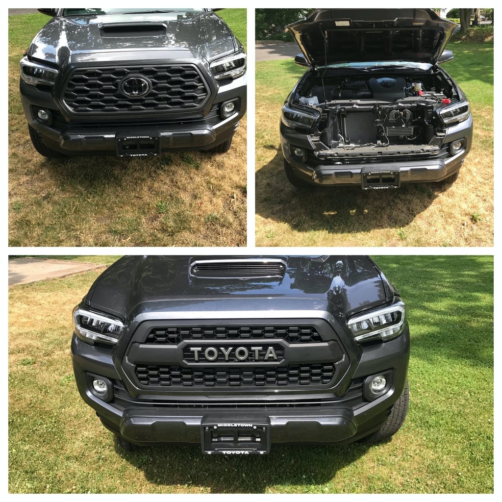For 2016-2022 Tacoma TRD Pro Front Grille Bumper Hood Matte Black Grill W/Letter