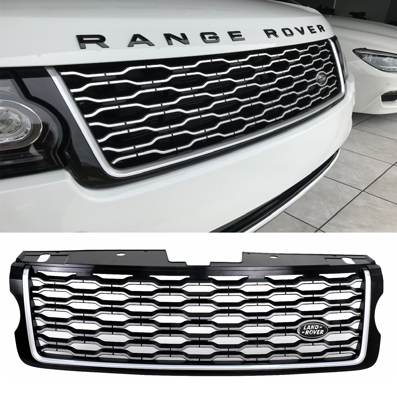 Front Upper Facelift Grill w/Emblem For Range Rover L405 Vogue 2013 2014 2015 2016 2017 Grille