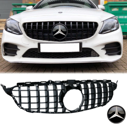 GT R Style Front Bumper Grill for 2015-2018 Mercedes Benz C-Class W205 C205 C300
