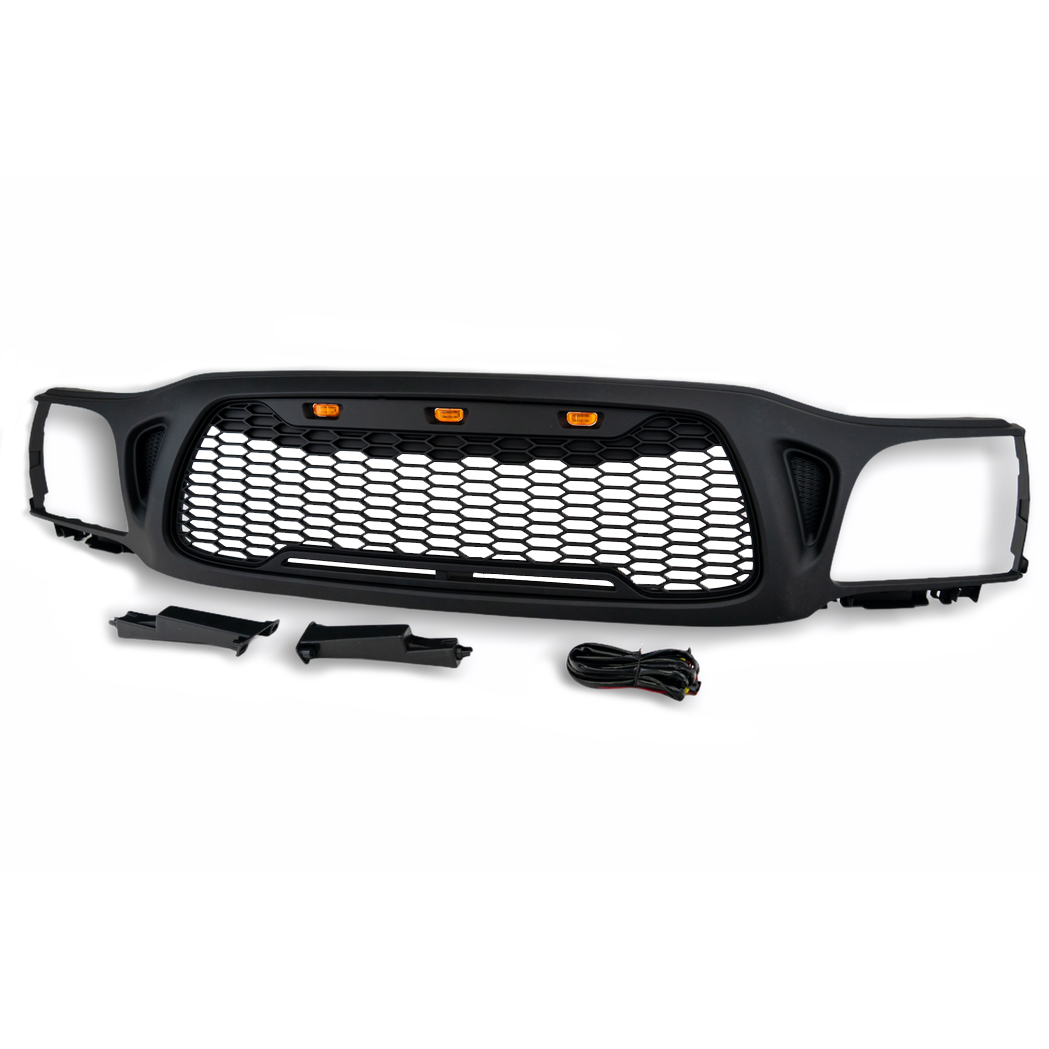 [Copy]Front Grille For Tacoma 2001-2004 Grill Bumper Mesh w/LED Lights Matte Black