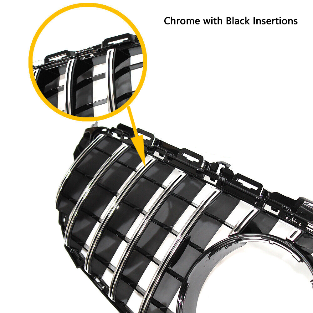 For Mercedes Benz W205 C-Class 2015-2018 Grill GT R Style Front Grille with Star 