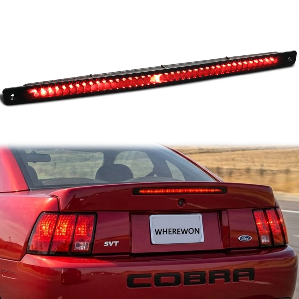 For 2003-2004 Ford Mustang Cobra Smoke LED Rear Third 3rd Brake Light Lamp