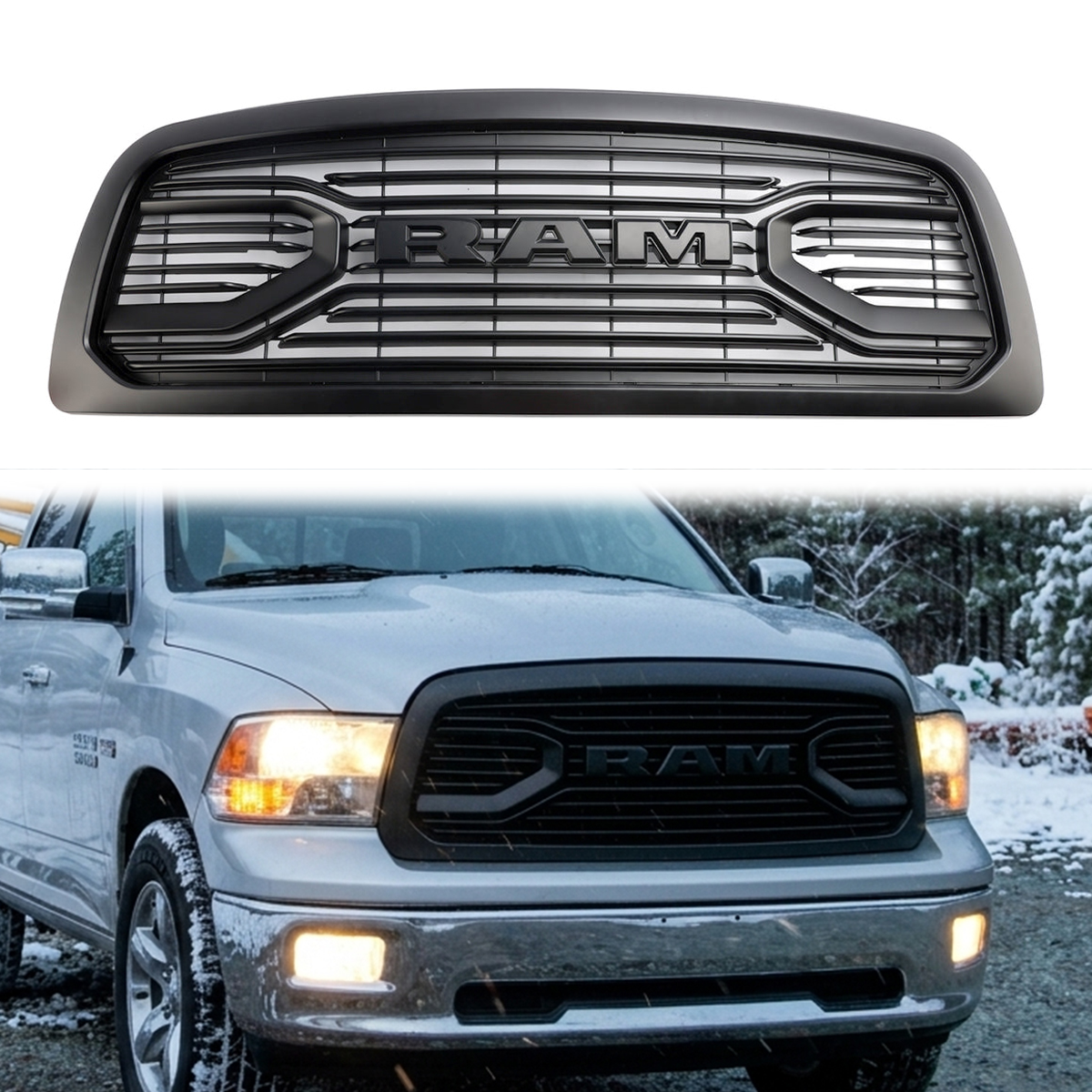 For 2009 2010 2011 2012 Dodge Ram 1500 Front Grille Big Horn Style Grill with Letter