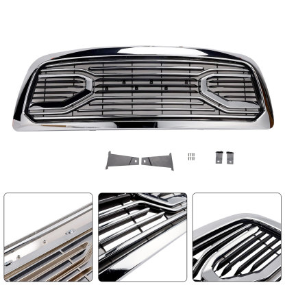 For 2009-2012 Dodge Ram 1500 Front Grille Chrome Big Horn Style Grill with Letter