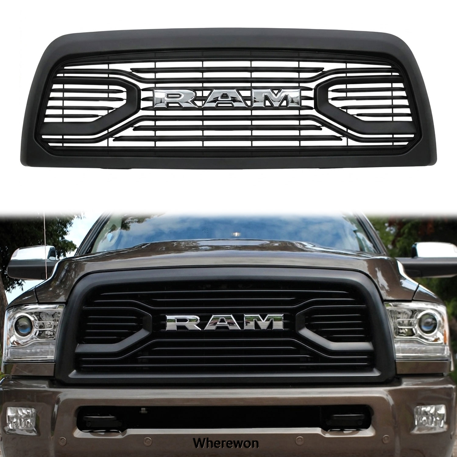 For 2013-2018 Dodge RAM 2500 3500 Grill Big Horn Style Front Grille With Chrome Letter