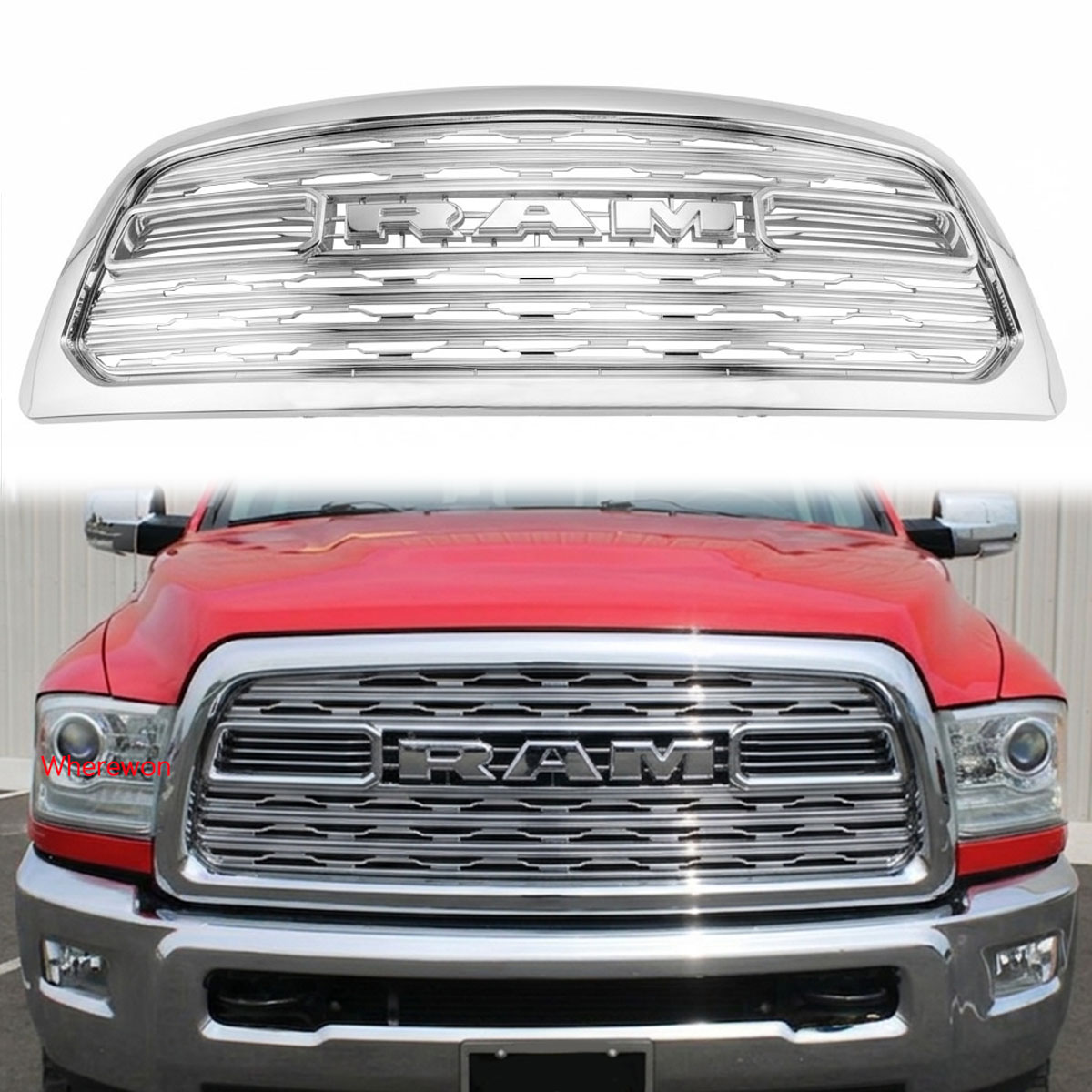 Chrome Front Grille For 2013-2018 Dodge Ram 2500 Grill LTD Style w/Letter
