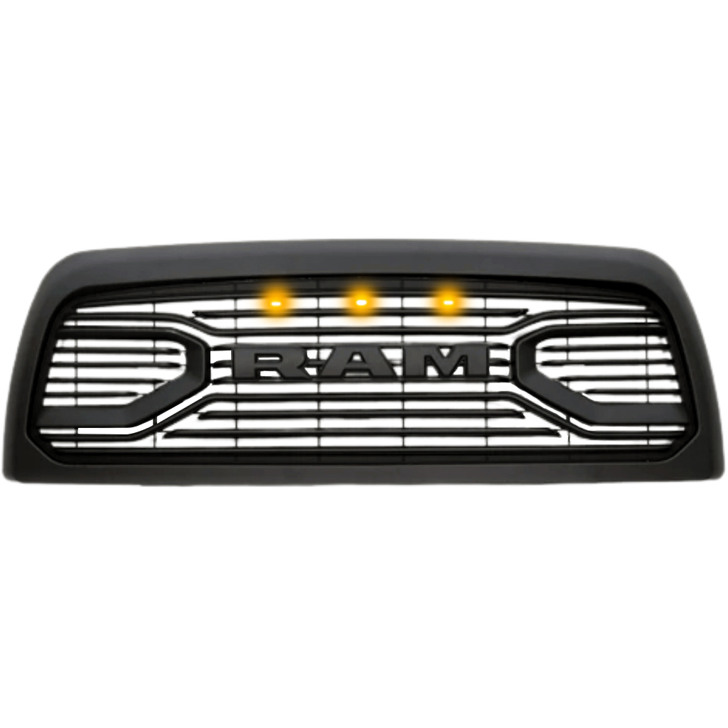 For 2013 2014 2015 2016 2017 2018 Dodge Ram 2500 3500 Grille Big Horn Style Front Grill with Led Light