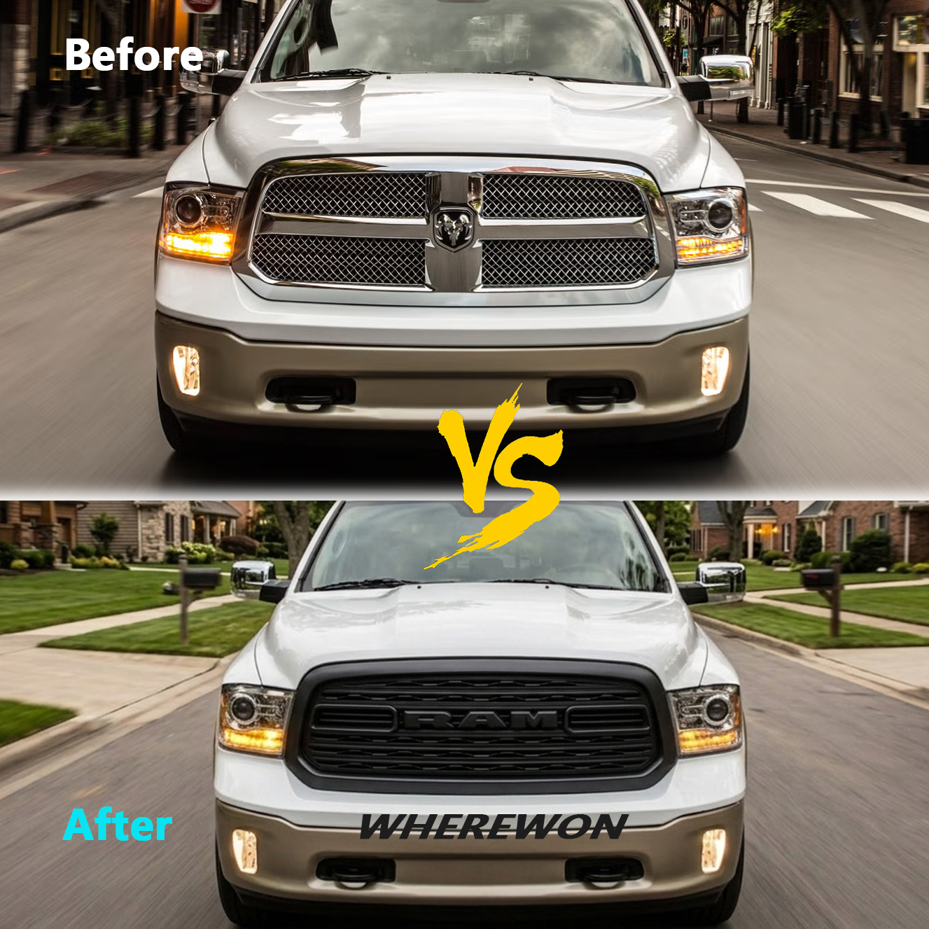 For 2013-2018 Dodge Ram 1500 Grill Upgrade Limited Style Front Grille Matte Black Mesh With Letter