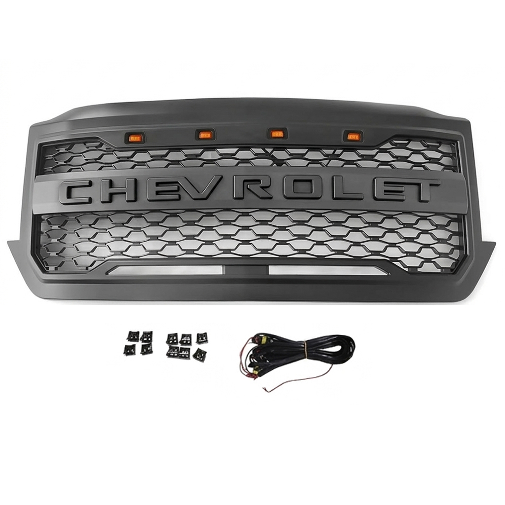 2016-2018 Chevrolet Chevy Silverado 1500 Front Grill Grille With Amber Lights