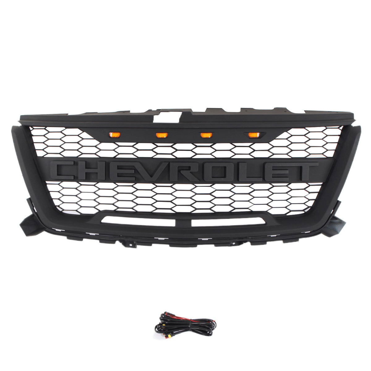 Front Grille For Chevrolet Colorado Z71 WT LT 2015-2020 Upper Grill with LED Light