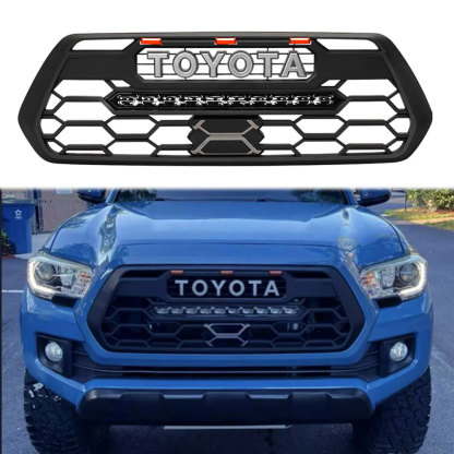  For 2016-2023 Toyota Tacoma TRD Pro Grill Front Grille With Light Bar & Leds