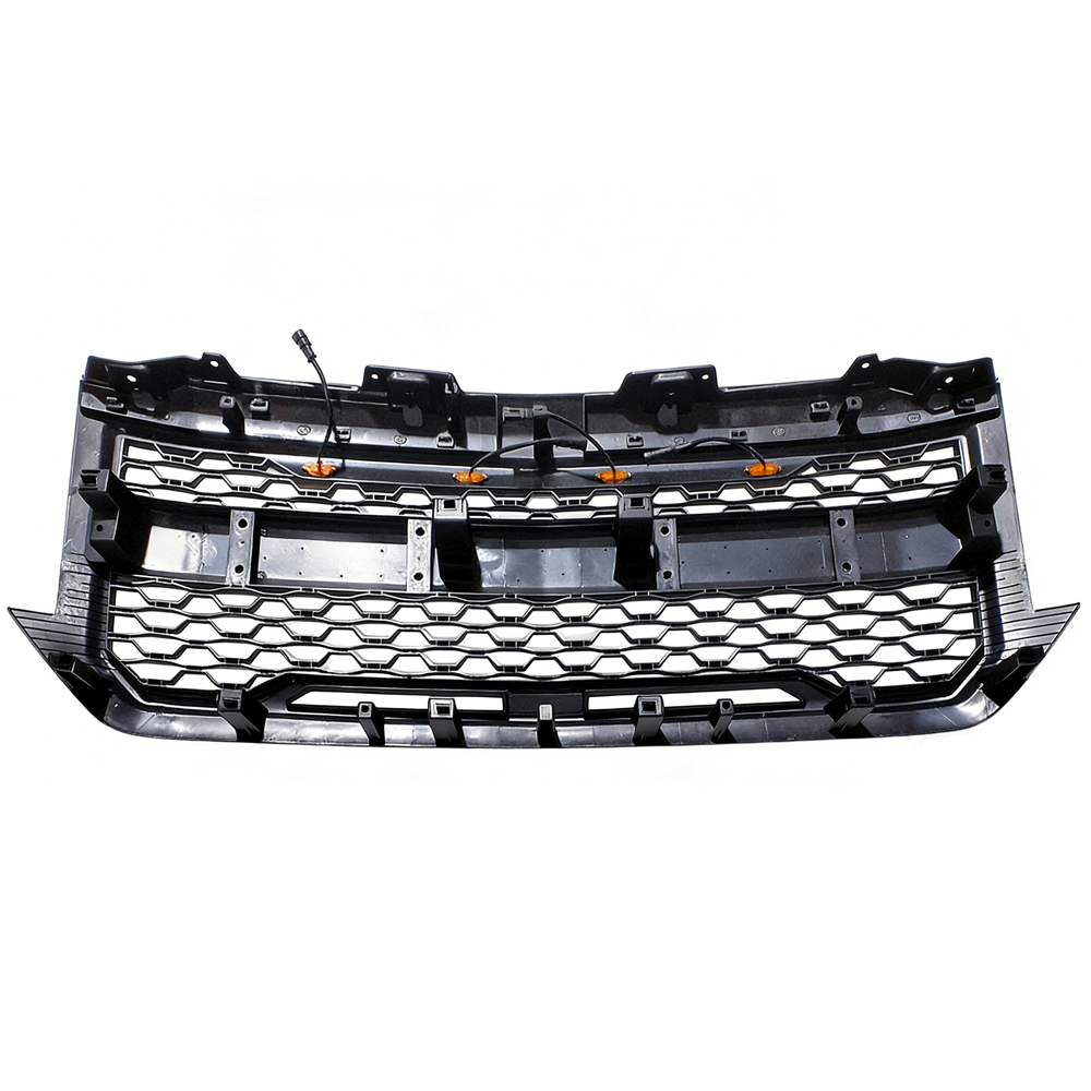  For 2016 2017 2018 Chevrolet Silverado 1500 Front Grille Upper Grill with LED Light Matte Black