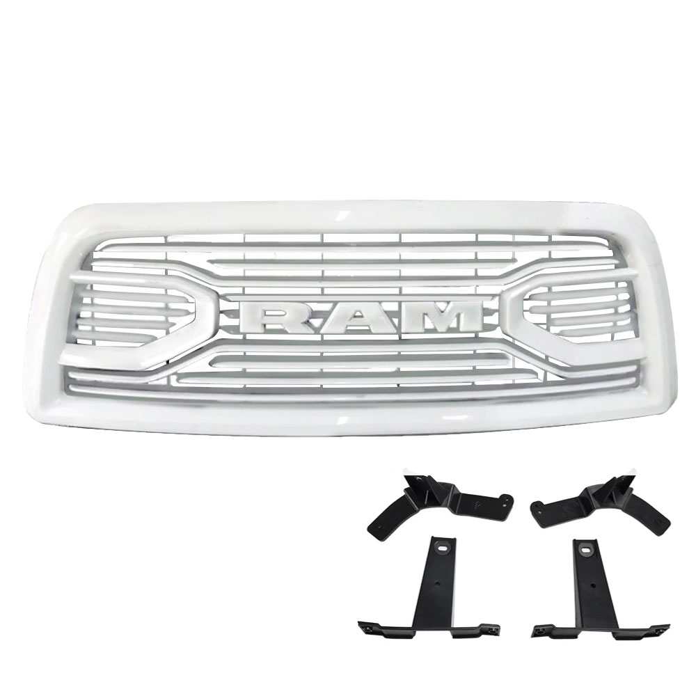 For 2013-2018 Dodge Ram 2500 3500 Grille Big Horn Style Front Grill Bright White Mesh with Letter