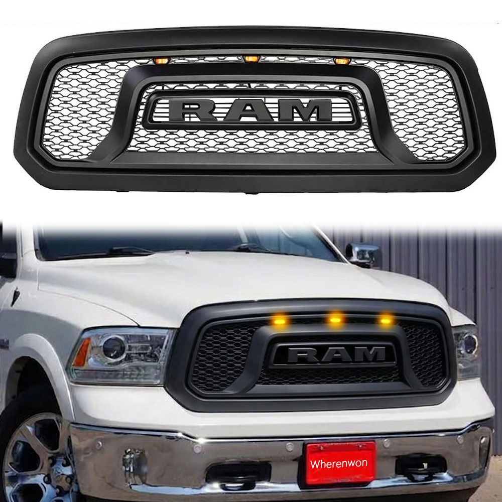 For 2013-2018 Dodge RAM 1500 Rebel Style Front Grille w/ Letter