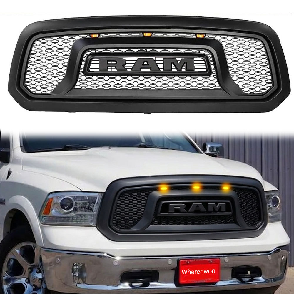 For 2013-2018 Dodge RAM 1500 Rebel Style Front Grille w/ Letter