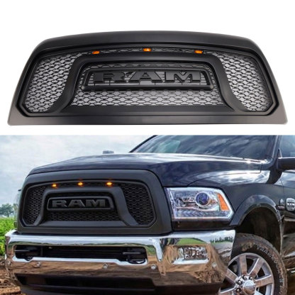 For 2013-2018 Dodge Ram 2500 3500 Front Grille Rebel Style Grill with LED Light & Letter