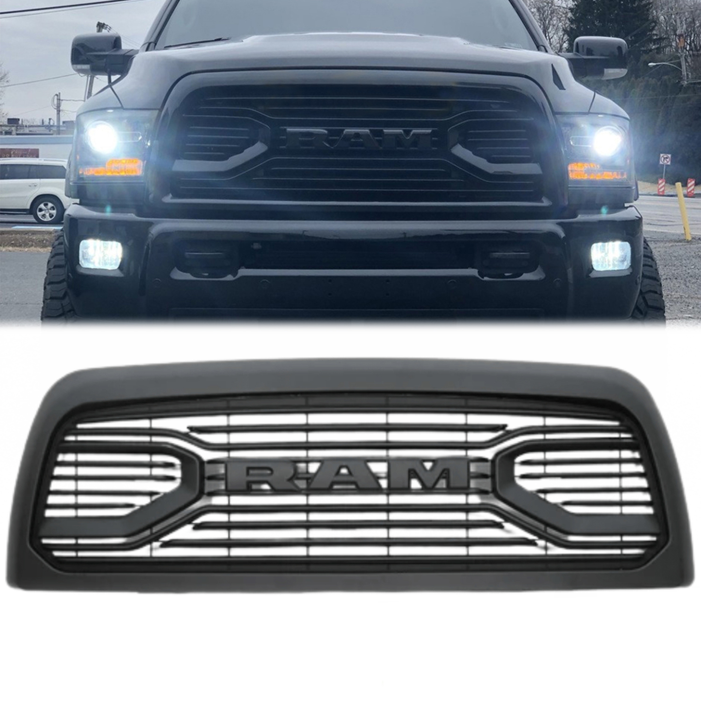 Big Horn Style Front Grille for 2010-2018 RAM 2500 3500 Grill W/Letter
