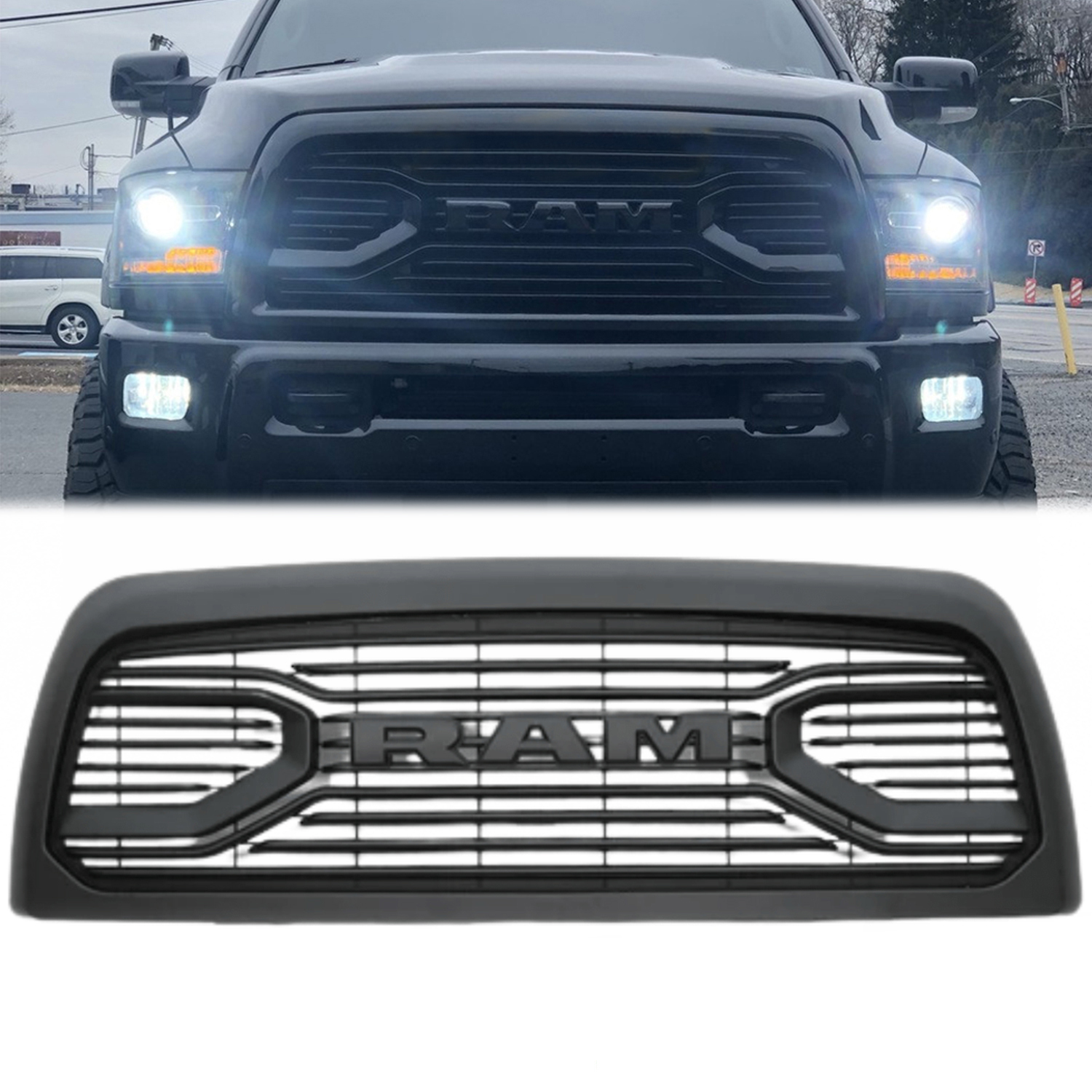 Big Horn Style Front Grille for 2010-2018 RAM 2500 3500 Grill W/Letter