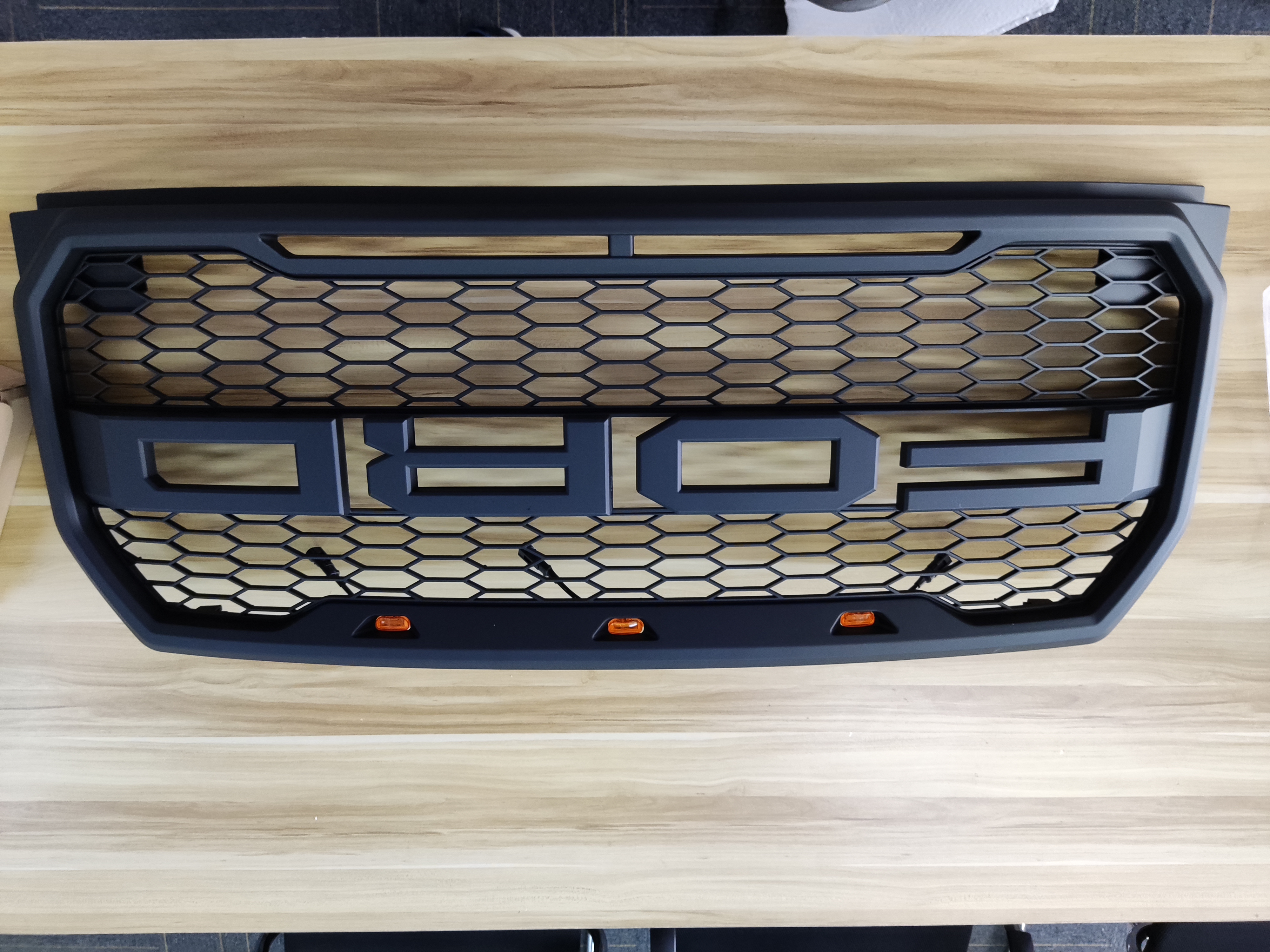 Raptor Style Grill For 2015 2016 2017 FORD F150 Front Grille W/LED Matte Black