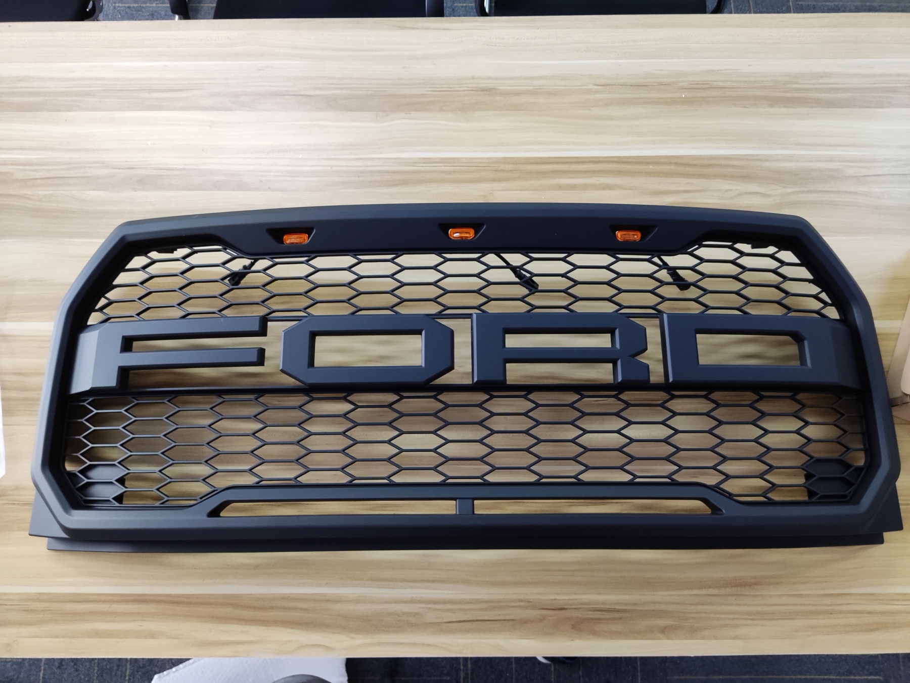 Raptor Style Grill For 2015 2016 2017 FORD F150 Front Grille W/LED Matte Black