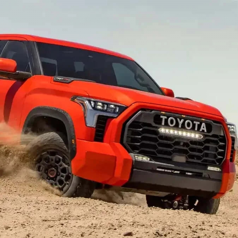 For 2022-2023 Toyota Tundra TRD PRO Front Bumper Grille Grill W/ LED Lights Matte Black