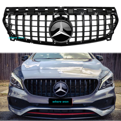 GT R Front Grill W/Emblem For Mercedes Benz W117 CLA Class CLA250 2013-2019