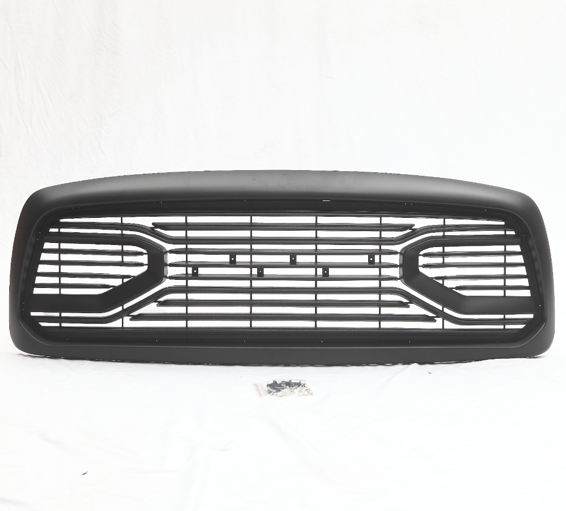 Front Grille For 2002-2005 Dodge RAM 1500 Big Horn Style Grill w/ Letters Matte Black