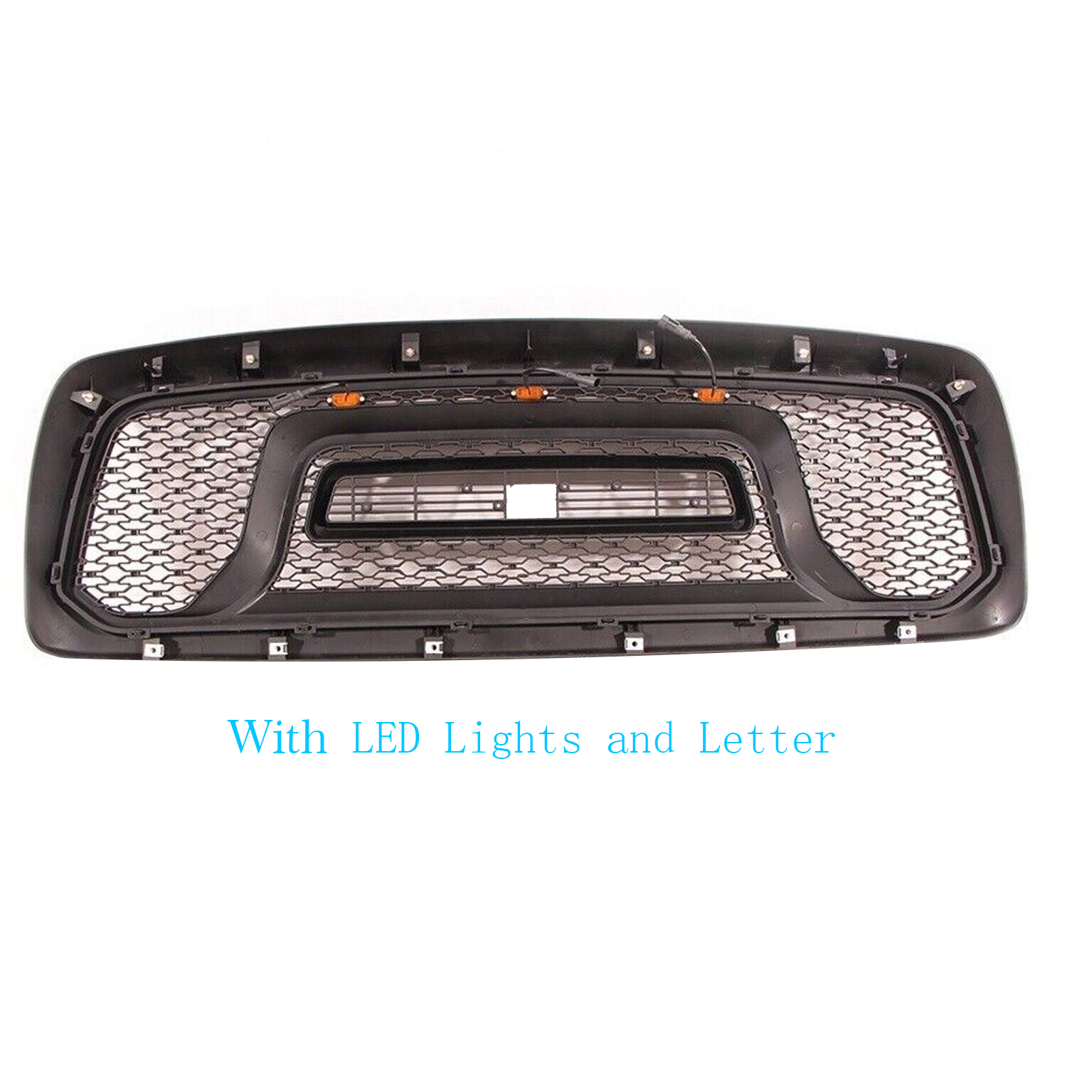 For 2002-2005 Dodge RAM 1500 Rebel Style Front Grille Black w/ Letters