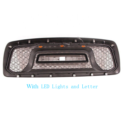 For 2002-2005 Dodge RAM 1500 Rebel Style Front Grille Black w/ Letters