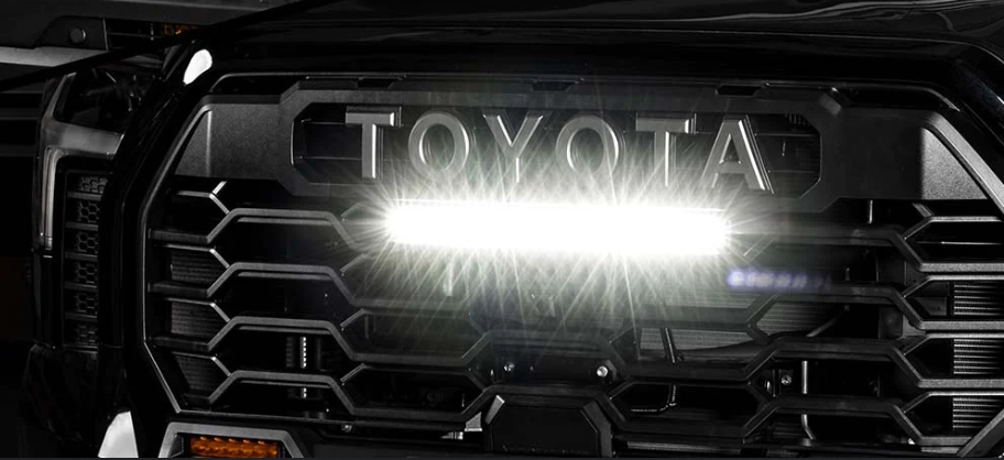 For 2022-2023 Toyota Tundra TRD PRO Front Bumper Grille Grill W/ LED Lights Matte Black